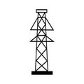 Electricity Tower icon vector. Transmission Tower illustration sign. Power Lines symbol. Electrical Lines logo. Royalty Free Stock Photo