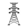 Electricity Tower icon vector. Transmission Tower illustration sign. Power Lines symbol. Electrical Lines logo. Royalty Free Stock Photo