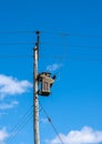 Electricity Transformer on Telegraph Pole Royalty Free Stock Photo