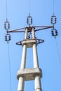 Electricity transmission against of blue sky