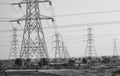 Electricity Transmission Grid Towers and Cables Royalty Free Stock Photo