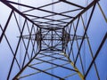 Electricity trellis viewed from below