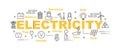 Electricity vector banner