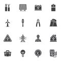 Electricity vector icons set Royalty Free Stock Photo