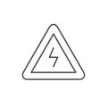 Electricity warning line outline icon