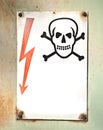 Electricity warning metal sign Royalty Free Stock Photo