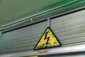 Electricity warning sign Royalty Free Stock Photo