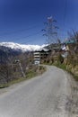 Electricty pole and electrcty in village Sarahan of Hiimalayan village