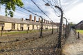 Electrified fence of the Auschwitz concentration camp near Krakow, Poland