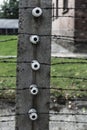 Electrified fence of the Auschwitz concentration camp near Krakow, Poland