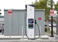 Electrify America EV charging stations. An electric vehicle DC fast charging station