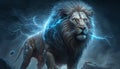 electric lion 3d art