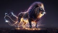 electric lion 3d art