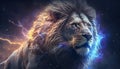 electric lion 3d art