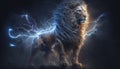 electric lion 3d art