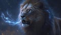 electric lion 3d art