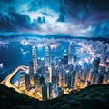 Electrifying Atmosphere of Hong Kong's Bustling Cityscape
