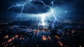 Electrifying Clash: Thunderbolts Illuminate Desolate Cityscape