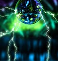 Electrifying disco mirror ball Royalty Free Stock Photo