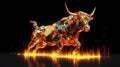Electrifying glow amplifying the strength and resilience of the Bitcoin bull