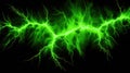 Electrifying Green Lightning Bolts on a Black Background