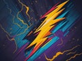 Dynamic Lightning Vibrant Colors and Intense Motion in an Atmospheric Stormy Background, Ai Generative