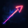 Electrifying Neon Arrow Sign with Vibrant Colors and Glowing Effects in Dark Background Royalty Free Stock Photo