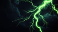 Electrifying Night Sky: Vivid Green Lightning Storm Royalty Free Stock Photo