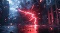 Electrifying Power: A Dynamic AI-Generated Image with Lightning Effects Conveying Energy and Movement