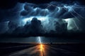 Electrifying Rain clouds lightening weather. Generate Ai