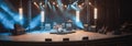 An electrifying scene featuring an empty stage for a rock concert, for an epic and energetic performance Royalty Free Stock Photo