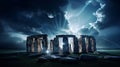 Electrifying Stonehenge: Enchanting Lightning Dance Amid Ancient Monoliths