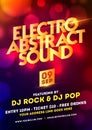 Electro abstract sound party template design. Royalty Free Stock Photo