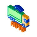 Electro auto truck isometric icon vector illustration