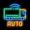 electro auto truck neon glow icon illustration