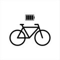 Electro bicycle icon line style