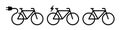 Electro bicycle icon set line style