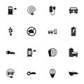 Electro Car icon - Expand to any size - Change to any colour. Perfect Flat Vector Contains such Icons as hybrid, charge, engine,