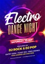 Electro dance night party template or flyer design.