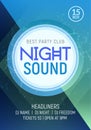 Electro dance party music night poster template. Electro style concert disco club party event invitation