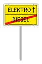 Electro diesel sign isolated