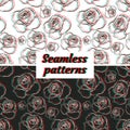 Electro flowers. Seamless patterns.