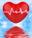 Electro On Heart Displays Passionate Relationship Or Heartbeats