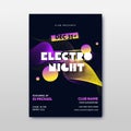 Electro Night Flyer Or Template Design With Event Details In Abstract Royalty Free Stock Photo