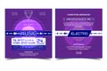 Electro party advertising music flyer or banner. Music clab fashioned poster design. Vector house music background. Royalty Free Stock Photo