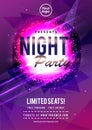 Electro party music night poster template. Electro style concert disco party event invitation- Vector