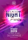 Electro party music night poster template. Electro style concert sport disco party event invitation Royalty Free Stock Photo