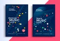 Electro summer wave music poster. Club party flyer Royalty Free Stock Photo