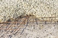 Electro-welded wire mesh for reinforcing concrete screeds in a construction site Royalty Free Stock Photo