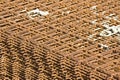 Electro-welded wire mesh for reinforcing concrete screeds in a construction site Royalty Free Stock Photo